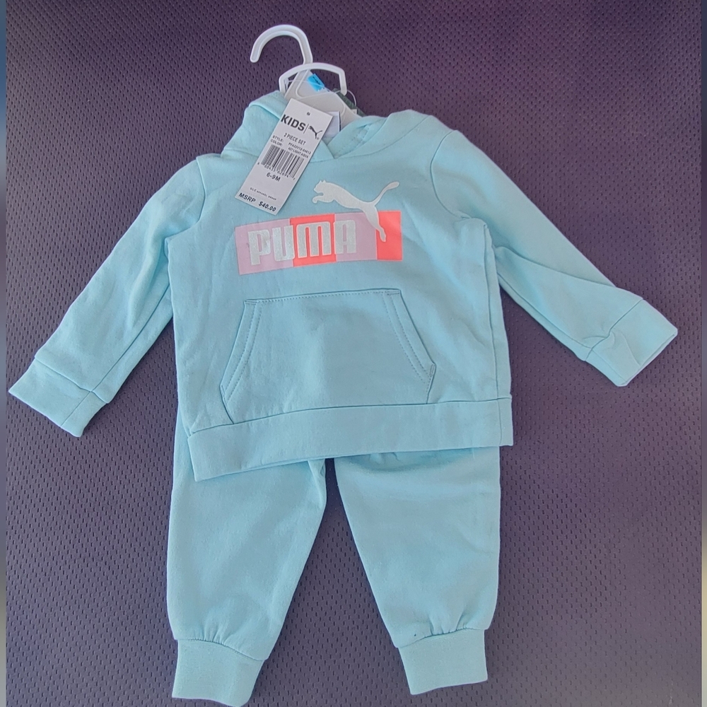 Puma Light Blue Kids' Hoodie Set